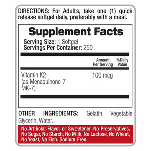 FITO MEDIC'S Lab | Vitamin k2 | k2 Vitamin Supplement | Vitamin k | 250 softgels | 100 mcg | - PrimeBioHealth - canada supplements