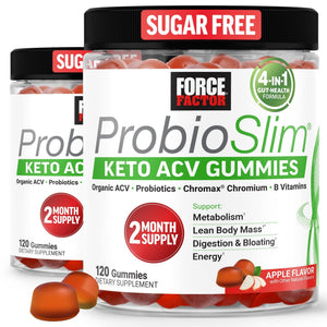 Force Factor ProbioSlim Apple Cider Vinegar Gummies, Keto ACV Gummies with LactoSpore Probiotics & Prebiotics to Support Digestion, Metabolism & Immune Health, - PrimeBioHealth - canada supplements