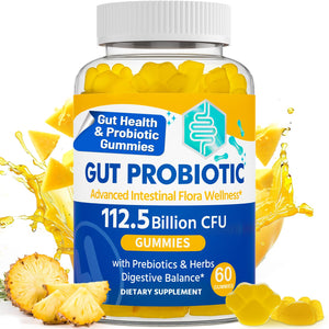 Gut Health & Probiotic Gummies, 112.5 Billion CFU, Sugar Free - 8 Strains + Prebiotics + Herbs - for Digestive, Immune, Diarrhea & Bloating - Gut Health for Women & Men - PrimeBioHealth - canada supplements