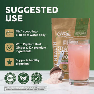 GutResto Fiber Supplement Psyllium Husk Powder Probiotic Gut Health Digestive Enzymes Prebiotic L-Glutamine Slippery Elm Aloe Vera Marshmallow Root Turmeric Ginger - PrimeBioHealth - canada supplements