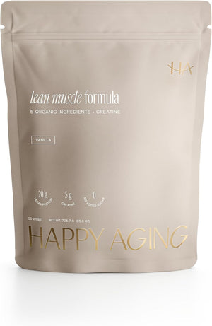 Happy Aging Vegan Protein Powder for Women, 20g Organic Pea & Pumpkin Seed Protein, 5g Creatine for Women, Monk Fruit Sweetened, Organic Cocoa & Chia, Vegan Plant Based Protein - PrimeBioHealth - canada supplements