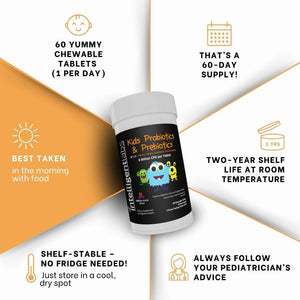 Intelligent Labs Kids/Children Probiotics 6 Billion CFU with Prebiotics, PHGG & FOS, Once-Daily Chewable, Great Taste, 10x Effectiveness - PrimeBioHealth - canada supplements