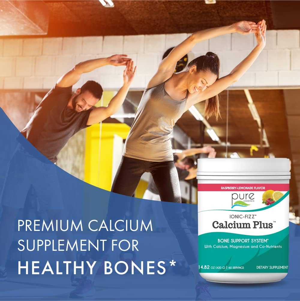Ionic Fizz Calcium Plus by Pure Essence - Perfect Calcium/Magnesium Ratio with Vitamin A, B, C, D and Potassium Strong Bones - Mixed Berry - 7.41 oz - PrimeBioHealth - canada supplements