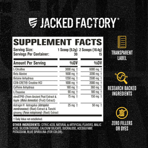 Jacked Factory Nitrosurge Build Pre Workout with Creatine for Muscle Building - Con Cret Creatine Powder & elevATP for Intense Energy, Powerful Pump, - PrimeBioHealth - canada supplements
