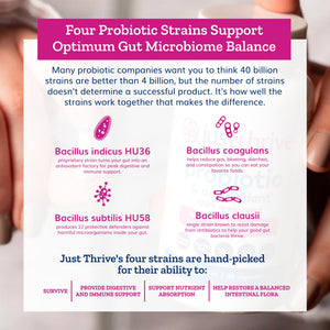 Just Thrive Probiotic & Antioxidant Supplement - 100% Spore-Based Digestive and Immune Support - Gluten Free, 30 Caps - PrimeBioHealth - canada supplements