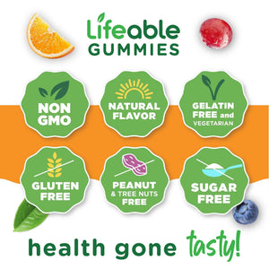 Lifeable Sugar Free Multivitamin Gummies | with Iron Vitamin A, C, D, E, Niacin, B6, Folate, B12, Biotin, Pantothenic Acid, Zinc | - PrimeBioHealth - canada supplements