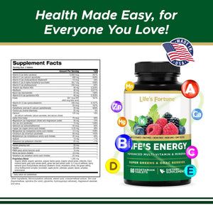Life's Energy Advanced Daily Multivitamin for Men & Women, Energy and Immune Support Supplement with Super Greens, Antioxidants, Enzymes - PrimeBioHealth - canada supplements