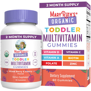 MARYRUTH'S Organic Toddler Multivitamin Gummies | Ages 4+ | Vitamin A, C, D, E, B6, B12, Biotin, Iodine, Zinc | Immunity | Bone & Teeth Health - PrimeBioHealth - canada supplements