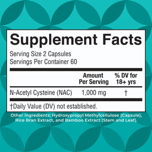 MARYRUTH'S Organics NAC Supplement N-Acetyl Cysteine | 2 Month Supply | NAC 1000mg per Serving | Vegan Capsules | Gluthamine Precursor | Amino Acid - PrimeBioHealth - canada supplements