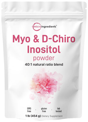 Micro Ingredients Myo-Inositol & D-Chiro Inositol Powder, 1lb (221 Servings) | 40:1 Ideal Ratio Inositol Supplement for Women | Supports Hormonal Balance - PrimeBioHealth - canada supplements