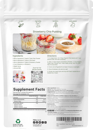 Micro Ingredients Organic Triple Fiber Powder, 2lb | Natural Prebiotic to Support Digestive & Gut Health | Soluble, Easily Digestible | Unflavored, Vegan - PrimeBioHealth - canada supplements