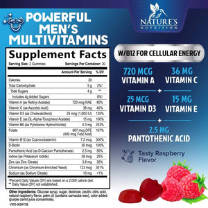 Multivitamin for Men - Complete Daily Mens Multivitamin Gummies with Vitamin D, B Vitamins, Zinc & More - Energy, Memory, Focus & Immune Health Support - PrimeBioHealth - canada supplements