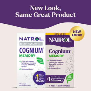 Natrol Cognium Memory, Brain Health Supplements for Adults, Brain Memory Supplements, Enhances Mental Agility in Healthy Adults, - PrimeBioHealth - canada supplements