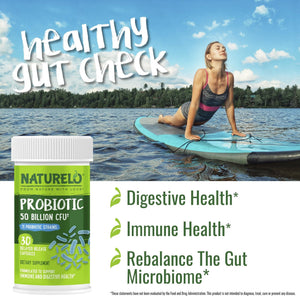 NATURELO Probiotics for Digestive Health, 50 Billion CFU, 30 Vegetarian Capsules, 11 Strains, Daily Use Supplement, Delayed Release, No-Fridge, Helps Boost Immune System, - PrimeBioHealth - canada supplements