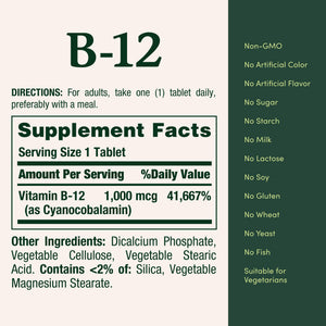 Nature's Bounty Vitamin B12 1000 mcg Supplements, Supports Energy Metabolism, 200 Ct - PrimeBioHealth - canada supplements