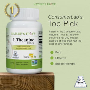 Nature's Trove L-Theanine 200mg 120 Vegetarian Capsules - PrimeBioHealth - canada supplements