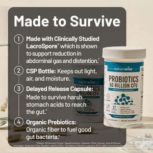 NatureWise Probiotics 60 Billion CFU - 17 Strains + Organic Prebiotics - Immune, Digestive & Gut Health Support for Women & Men - Vegetarian, Gluten-Free, - PrimeBioHealth - canada supplements