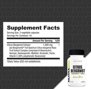 NutraBio Citrus Bergamot Bergamonte Extract Supplement, 1,000mg - May Help Promote Cardiovascular Health and Wellness, 90 Capsules - PrimeBioHealth - canada supplements