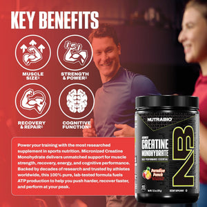 NutraBio Pure Micronized Creatine Monohydrate Powder Supplement, Unflavored, (300 g) - Supports Bulk Muscle Energy, Recovery, and Strength - HPLC Tested Creatine Powder Supplement for Men and Women - PrimeBioHealth - canada supplements