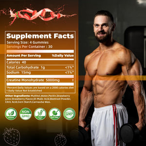 Nutravita NSF Certified Creatine Gummy - Creatine Monohydrate Gummies for Men & Women-5g of Creatine Monohydrate per Serving - Sugar Free, - PrimeBioHealth - canada supplements
