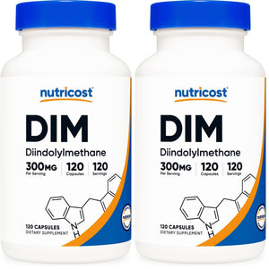 Nutricost DIM (Diindolylmethane) Plus BioPerine 300mg, 120 Vegetarian Capsules - Up to 4 Month Supply, Max Strength DIM Supplement - PrimeBioHealth - canada supplements