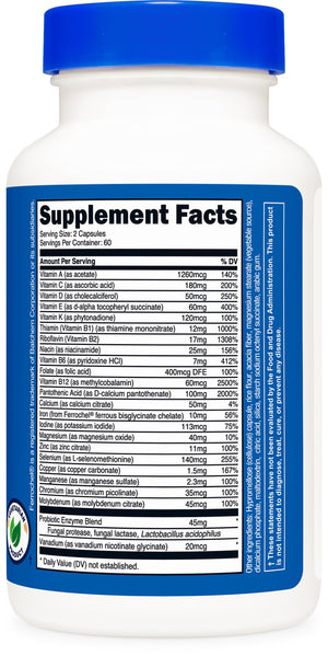 Nutricost Multivitamin with Probiotics 120 Vegetarian Capsules - Packed with Vitamins & Minerals - PrimeBioHealth - canada supplements