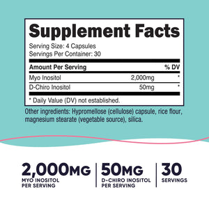 Nutricost Myo Inositol & D-Chiro Inositol for Women 2000mg, 120 Capsules, 2000mg Myo & 50mg D-Chiro Per Serving, 30 Servings - PrimeBioHealth - canada supplements