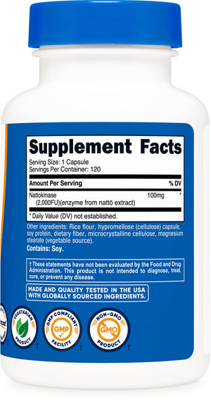 Nutricost Nattokinase 2,000FU, 120 Capsules - Gluten Free, Non-GMO, Vegetarian Friendly - PrimeBioHealth - canada supplements