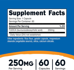 Nutricost Tudca 250mg, 60 Capsules (Tauroursodeoxycholic Acid) - Premium Quality - PrimeBioHealth - canada supplements