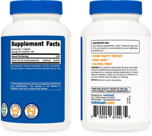 Nutricost Vitamin B12 (Methylcobalamin) 2000mcg, 240 Capsules - Vegetarian Caps, Non-GMO, Gluten Free B12 Supplement - PrimeBioHealth - canada supplements