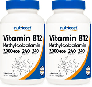 Nutricost Vitamin B12 (Methylcobalamin) 2000mcg, 240 Capsules - Vegetarian Caps, Non-GMO, Gluten Free B12 Supplement - PrimeBioHealth - canada supplements