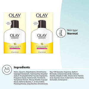 Olay Face Moisturizer, Complete with Sunscreen SPF 15, Daily Facial Lotion for Normal Skin, Lightweight Hydrating Broad Spectrum Sun Protection - PrimeBioHealth - canada supplements