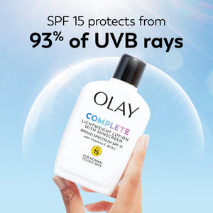 Olay Face Moisturizer, Complete with Sunscreen SPF 15, Daily Facial Lotion for Normal Skin, Lightweight Hydrating Broad Spectrum Sun Protection - PrimeBioHealth - canada supplements