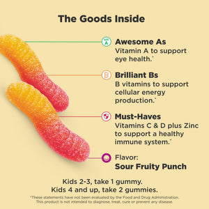 OLLY Kids Multivitamin Gummy Worms, Overall Health and Immune Support, Vitamins and Minerals A, C, D, E, Bs and Zinc, Chewable Supplement - PrimeBioHealth - canada supplements