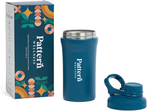 Pattern Wellness Insulated Water Bottle – 20 fl oz, Double-Wall Vacuum Sealed, Keeps Drinks Cold 24 Hrs/Hot 12 Hrs, Leak-Proof, BPA-Free, Sweat-Proof, Durable & Travel-Friendly - PrimeBioHealth - canada supplements