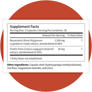 Pattern Wellness Resveratrol with Fisetin – Supports Cellular, Heart & Immune System Health – Promotes Antioxidant Protection – Vegan, Non-GMO, Gluten-Free – 60 Capsules - PrimeBioHealth - canada supplements