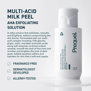 Prequel Skin Multi-Acid Milk Peel, Professional Exfoliating Solution. 15% Glycolic Acid Face Peel with Lactic Acid and Enzymes - PrimeBioHealth - canada supplements
