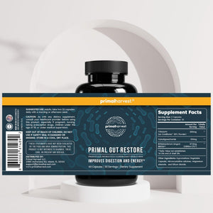 Primal Harvest Restore for Gut Health, Primal Gut Restore w/POSTbiotics, PREbiotics and PRObiotics for Women and Men, 60 CT - Digestion, Colon Cleanse, - PrimeBioHealth - canada supplements
