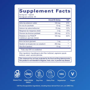 Pure Encapsulations Trace Minerals - Multimineral Supplement - Mineral Supplement - Supports Metabolism & Cellular Function* - Gluten Free & Vegan - 60 Capsules - PrimeBioHealth - canada supplements