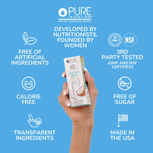 Pure Inventions - Coconut Water Infusion Drops – Electrolytes - Sugar-Free Hydration, Zero Calories, No Artificial Sweeteners, Clean Ingredients, 30 Servings - PrimeBioHealth - canada supplements