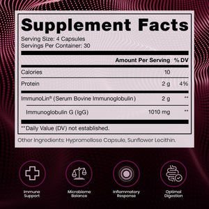Pure Therapro Rx Elite IgG Immunoglobulin Supplement, 120 Caps - Gut Health & Immune Support, 1100 mg IgG, IGA & IgM, Sunflower Lecithin | Dairy & Gluten Free Colostrum Supplement Alternative - PrimeBioHealth - canada supplements