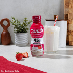 Quest Nutrition Strawberry Protein Shake, 45g Protein, 2g Sugar, 4g Net Carbs, Ready to Drink, Gluten Free, 4 Count - PrimeBioHealth - canada supplements