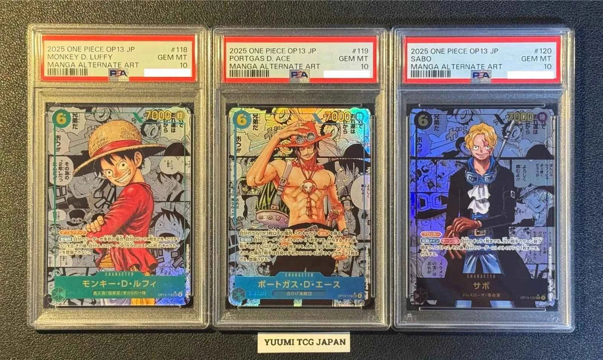 PSA 10 Luffy Ace Sabo OP13-118 119 120 Manga Alt Art ONE PIECE Card Japanese