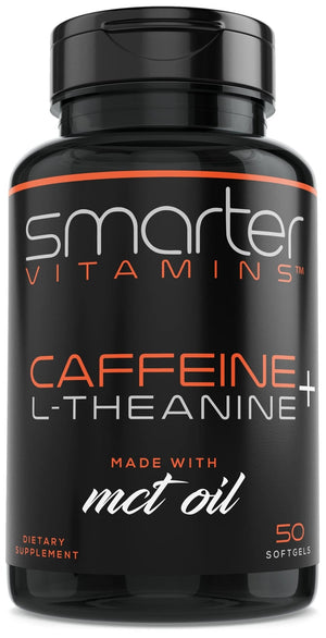 SmarterVitamins 200mg Caffeine Pills - MCT Oil from 100% Coconuts + 100mg L-Theanine, Energy and Focus - PrimeBioHealth - canada supplements