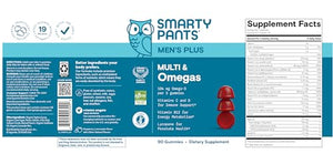 SmartyPants Men's Multivitamin Gummies with Omega 3 DHA/EPA, Methylfolate, Vitamin D3, C, B12, B6, A, K, Zinc - PrimeBioHealth - canada supplements