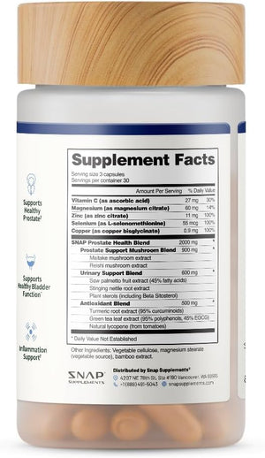 Snap Supplements Prostate Health Supplement with Saw Palmetto for Men, DHT Blocker - Helps Support Male Urinary Tract and Prostate for Mens Health - PrimeBioHealth - canada supplements