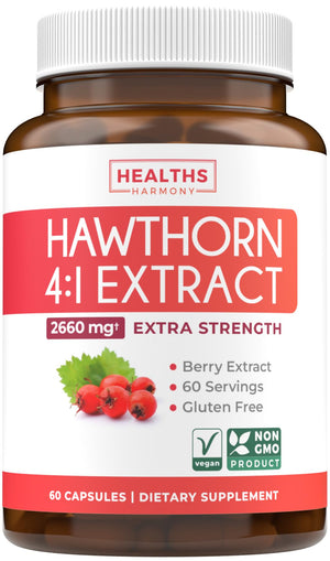 Super Potent Hawthorn Berry Extract Capsules - Hawthorn Berry Supplement Made from Extra Strength Concentrate to Support Heart and Digestive Health - Vegan Non-GMO & Gluten Free (4 Month Supply) - PrimeBioHealth - canada supplements