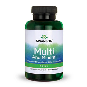 Swanson Multi and Mineral Daily Men's Women's Multivitamin Multimineral Health Supplement 250 Capsules (Caps) - PrimeBioHealth - canada supplements