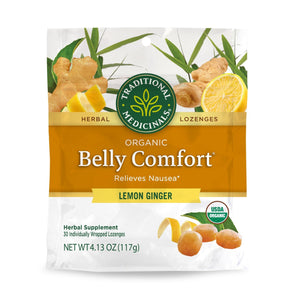 Traditional Medicinals Organic, Belly Comfort Lozenges, Lemon Ginger - Supports Nausea Relief and Occasional Indigestion - Non-GMO, Stimulant-Free - PrimeBioHealth - canada supplements
