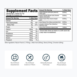 Transparent Labs Prebiotic Greens - Superfood Powder & Antioxidants Supplement with Organic Spirulina, Chloerra, Acacia, & Green Banana Powder - 30 Servings, Unflavored - PrimeBioHealth - canada supplements